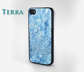 iphone 5 case - Blue Glitter & Sparkle Design iphone Cool iPhone Cases- Cool iPhone Cases-- iPhone 4, iPhone 4s