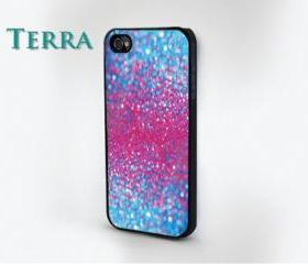 iphone 5 case - - glitter - Sparkle & Pink and Blue Effect Glitter iPhone case-- iPhone 4, iPhone 4s