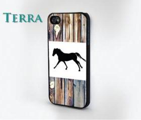Horse Wood Grain Print - iphone 5 cases Cool iPhone Cases- Cool iPhone Cases-- iPhone 4, iPhone 4s- Rubber Case
