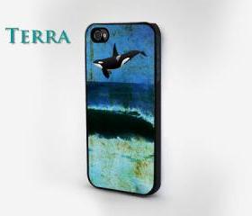 iPhone 4 Case Ocean & Orca iPhone Case - Cool iPhone Cases Phone 4, iPhone 5- Rubber Case